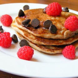 Whole Wheat Raspberry Pear Pancakes