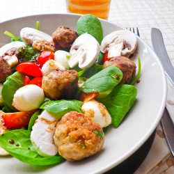 Calf Balls and Mozzarella Salad