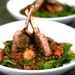 Lamb Cutlets w/ Warm Lentil Salad