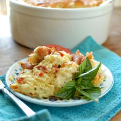 Cheesy Tomato Basil Souffle