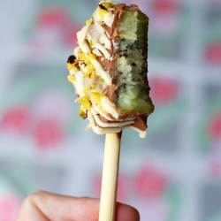 Frozen Kiwi and Banana Pops