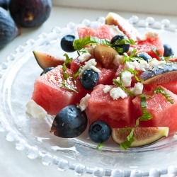 Watermelon, Fig & Goat Cheese Salad