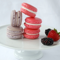 Blackberry and Strawberry Macarons