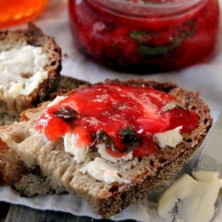 Strawberry Basil Freezer Jam