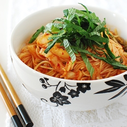 Kimchi Bibim Guksu (Spicy Cold Noodles)