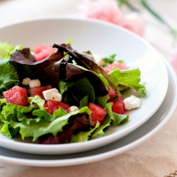 Watermelon Mixed Greens Salad