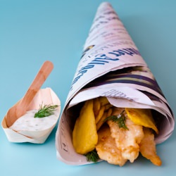 Lime Battered Fish w/ Tzatziki