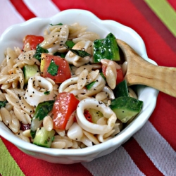 Calamari, Vegetable & Orzo Salad