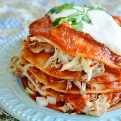 Chipotle Shredded Pork Enchiladas