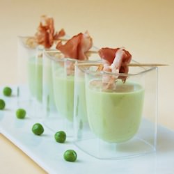 Cold Cream of Peas with Ham