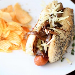 French Onion Hot Dogs