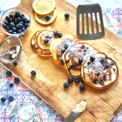 Fluffy Lemon Blueberry Pancakes