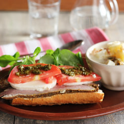 Lamb, Mozzarella & Pesto Sandwich