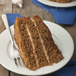 Walnut Coffee Cake with Rum Cream