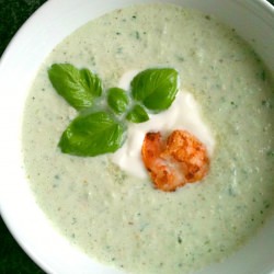 Cucumber Soup w/ Prawns