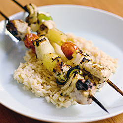 Pineapple Basil Chicken Skewers