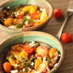 Grilled Eggplant & Fresh Tomato Salad