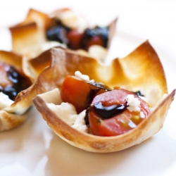 Tomato and Goat Cheese Wonton Cups