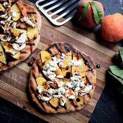 Grilled Peach and Goat Cheese Pizza