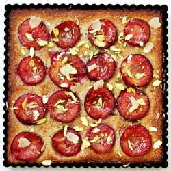 Plum Almond Ginger Summer Fruit Cake