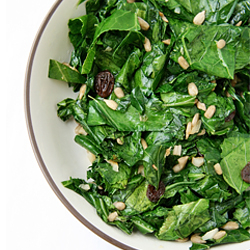 Sauteed Collard Greens with Raisins