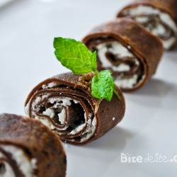 Chocolate Crepes with Cheese