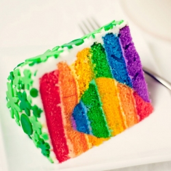 Rainbow Heart Layer Cake