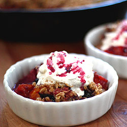 Spiked Peach & Plum Crisp