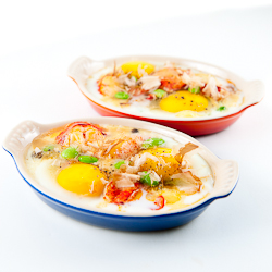 Slow-Baked Eggs with Lobster