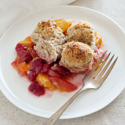 Peach Raspberry Cobbler