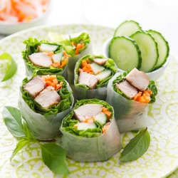 Garlic Chicken Spring Rolls