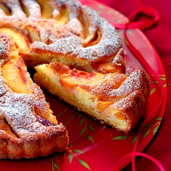 Lemon Cake with Peaches