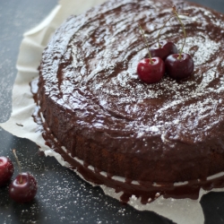 Vegan Cherry Chocolate Cake