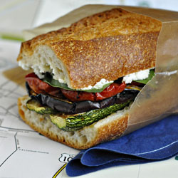 Eggplant, Zucchini, Tomato Sandwich