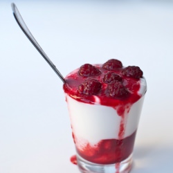 Yogurt with Raspberries Coulis