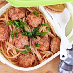 Stir Fried Spaghetti and Meatballs