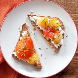 Tartine with Chevre and Tomatoes