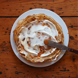 Caramel & Raspberry Crêpe Cake