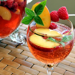 White Sangria w/ Basil & Fruit