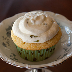 Lemon Mochi Basil Cupcakes