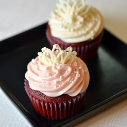 Red Velvet Cupcakes with Tiaras