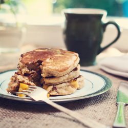 Whole Wheat Peach-y Pancakes