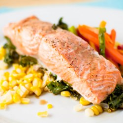 Steamed Salmon w/ Greens