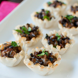 Mushroom Goat Cheese Phyllo Bites