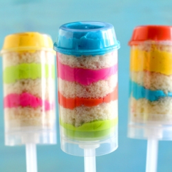 Neon Rainbow Push-Up Cake Pops