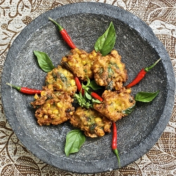 Corn Fritters w/ Lemon Basil