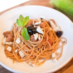 Whole Wheat Pasta w/ Lamb & Mint