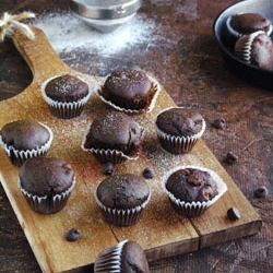 Double Chocolate Walnut Muffin