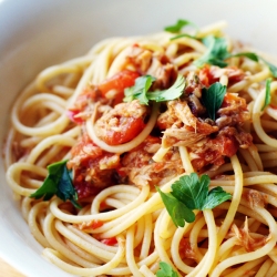 Spaghettini with Tuna Sauce