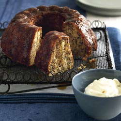 Banana Cake with Orange Maple Sauce